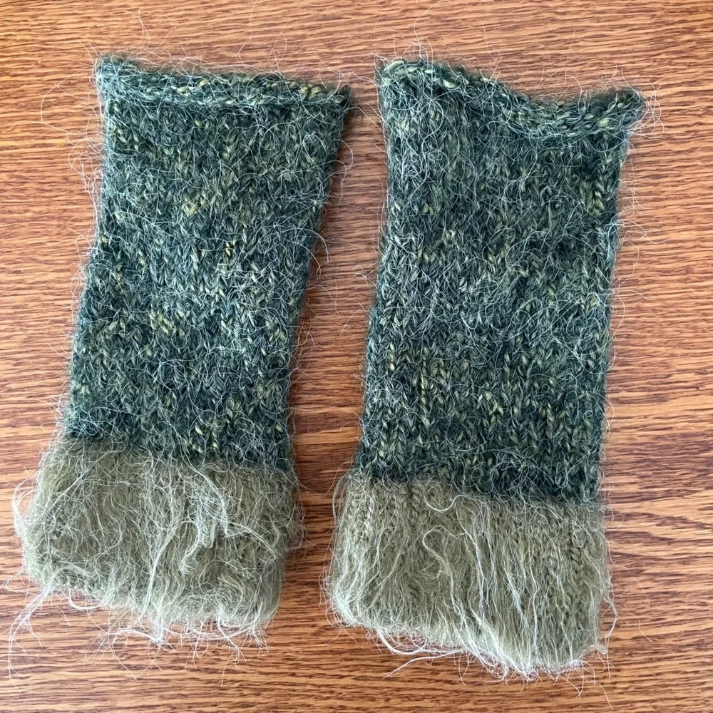Perika Fingerless Gloves Mittens Peruvian Trading Co‎ Knit Wrist Warmer Green